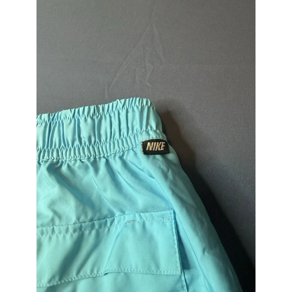 Nike Men's Solid Blue Swim Shorts 2XL Regular Drawstring Mesh Lined